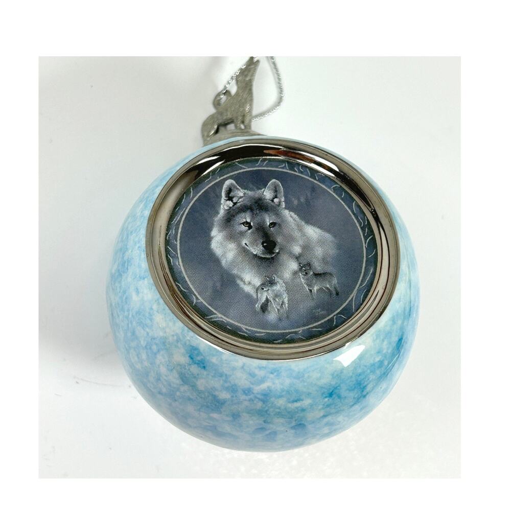 Spirit of the Wilderness Bradford Exchange Wolf Ornament Silver Scout 1997